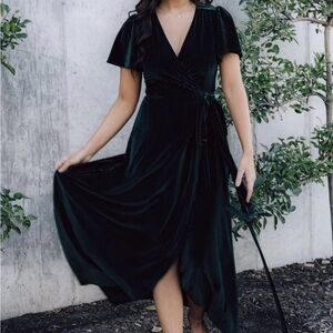 Andi ripped velvet wrap dress. New with tag